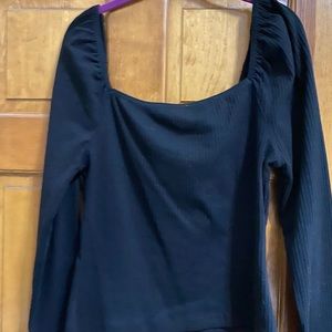 Missguided black square neck long sleeve